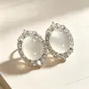 Brincos Yanbai Verde Imperial de Calcedônia Verde Imitação, Brincos de Zircônia Microincrustada com Diamantes Completos de Luxo Leve, Brincos Vintage Elegantes e Dignos