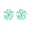 Pendientes de Flor con Forma de Corazón Dulce, Estilo Japonés y Coreano, Moda con Personalidad, Pendientes Versátiles Simples Frescos Exquisitos de Gama Alta de Nicho para Mujer