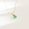 Brincos de Titânio com Concha Mini Cabaça Estilo Retro Luxo Leve Brincos Simples Pulseira Elegante Colar Moderno Versátil