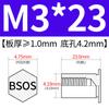 Yishenglong Pernos Remachables para Agujero Ciego de Acero Inoxidable Tuercas Remachables Placa de Presión Hexagonal Rosca Bsos-M3M4