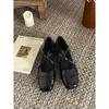 Zapatos de ballet de piel estilo francés, zapatos Mary Jane plateados, primavera y otoño 2024, zapatos de tacón bajo con punta cuadrada de una sola capa, zapatos de noche para mujer