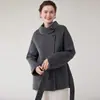 Abrigo de lana de doble cara para mujer, de longitud media, nuevo estilo otoño e invierno 2026, versión coreana, con cinturón de corbata, elegante abrigo de lana