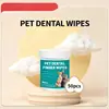 Conjunto de Lenços Descartáveis para Escova de Dentes de Dedo para Animais de Estimação sem Álcool para Cães e Gatos, Lenços de Dedo para Limpeza Oral para Animais de Estimação Iniciantes e Resistentes à Escovação