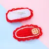 Horquilla de Lana Roja Tejida para Año Nuevo Pinza para Flequillo Clip Lateral Accesorios para el Cabello de Otoño e Invierno para Niños Venta al por Mayor