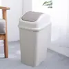 Papelera de Plástico Creativa para el Hogar Simple para Baño Sala de Estar Cubo de Basura para Grietas Oficina Pequeño Papelera con Tapa abatible