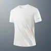 2026 Nova Moda de Verão Masculina Manga Curta Gola Redonda Camiseta de Seda Gelada Masculina Esportiva Casual Top para Corrida