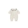 Estilo de outono (Dupla camada) Macacão Romper Simples de Bolinhas com Costas Fechadas para Passeios, Roupa para Bebês e Crianças
