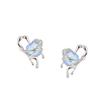 Pendientes de botón huecos de Piedra Lunar dulces, frescos y que se derriten, adorables para mujer, lujo ligero, diseño simple de nicho, personalidad, pendientes de alta calidad