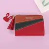 Cartera Sencilla Estilo Coreano para Mujer Cartera Corta con Cremallera Bloqueo de Color Moda Billetera para Monedas Bolso de Mano Portatarjetas Billetera para Monedas