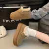 Plataforma transfronteiriça com estoque disponível, sapatos estilo Birkenstock com sola grossa e forro de fleece para mulheres, nova coleção 2026, botas de neve com sola grossa, sapatos de algodão Birkenstock de inverno