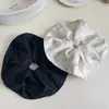 Goma para el pelo fruncida estilo francés con alta elasticidad, Pañuelo cuadrado de tela texturizada vintage para el pelo para mujer, Exquisita goma para coleta alta