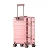 Maleta de aleación de aluminio y magnesio 20 carry-on 24 pulgadas maleta metálica con contraseña 28 pulgadas maleta de viaje maleta con ruedas