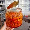 Botella de plástico PET redonda transparente tarro sellado 500g rábano seco plástico pop tarro verduras encurtidas tarro para envasado de alimentos