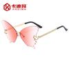 Gafas de sol elegantes con diseño de mariposa degradado personalizado para mujer, gafas de sol decorativas para fiestas en la playa europeas y americanas transfronterizas.