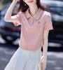 Camisa Polo Orofeng Verano 2025 Nueva Simple Moda Casual Cuello Bordado Corte Delgado Versátil Elegante Camiseta