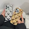 Capa Rombóide Dourada e Prateada Eletrodepositada de Luxo para iPhone 15 para Apple 12 13/14 Pro Max Resistente a Quedas 11