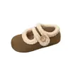 Zapatos de Invierno Mary Jane para Viajar de Ante con Forro de Felpa y Piel 2026 Suela Plana Nuevos Zapatos de Algodón Versátiles Birkenstock para Mujer Engrosados