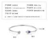 Pulsera Abierta de Mano de Fátima Inlaid con Circonita Redonda de Plata de Ley S925 para Mujer, Nueva Joyería de Mano Transfronteriza Europea y Americana, Venta al por Mayor