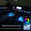 Luz Ambiental para Coche Acrílico LED Luz de Atmósfera Interior Flujo de Agua Multicolor Tira de Luces Decorativa Serpentina Deslumbrante Inteligente