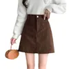 Moda moda corduroy saia nova A- linha saia feminina emagrecimento saia capa diária casual hip saia z
