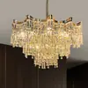 Lustre de cristal de luxo leve estilo francês para sala de estar, luz principal simples e de alta qualidade para hall, quarto e sala de jantar