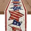 Camino de mesa de la Independencia de Estados Unidos más vendido transfronterizo, Decoración para el hogar y la cocina, Bandera americana patriótica, Mantel para cena y fiesta festiva