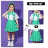 Ropa de Desempeño Infantil Ropa de Desempeño Pantalón de Tirantes Verdes para Jardín de Infancia Ropa de Desempeño Ropa de Coro y Danza para Niños y Niñas