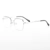 Armazón de Gafas para Miopía de Media Montura 7861 para Hombre, Se Puede Personalizar con Lentes Graduados, Armazón Polygonal de Media Montura Unisex