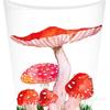 Mm242 Hongo Rojo Acuarela Hongo Vajilla Festiva 8 Personas 4 Piezas Plato de Papel Vaso de Papel Tisú