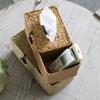 Caja de pañuelos para el hogar, caja de papel de paja para sala de estar, mesa de centro, caja de almacenamiento multifuncional, control remoto, almacenamiento creativo
