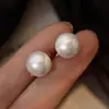 Lujo Ligero, Compactos, Incrustados con Circonita, Pendientes de Aro con Forma de Sonrisa de Circonita y Perla, Pendientes de Moda de Gama Alta para Mujer