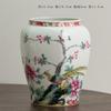Jarrón de cerámica vintage de Shumen con flores y pájaros, estilo chino, para decoración del hogar, sala de estar, TV, mueble, adornos, artículos de flores.