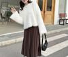 Suéter Suave de Terciopelo de Imitación de Visón de Color Sólido Estilo Coreano 2025 Nuevo Otoño e Invierno Grande para Mujer con Diseño Holgado y Elegante Tejido