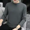 Camiseta branca de manga comprida para homens, novo estilo primavera e outono, base lisa, moletom, top de outono