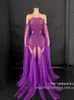 Traje de Performance com uma Vibe Super Fada, Luxuoso de Alta Qualidade, Estilo Socialite Elegante, Doce Vestido de Passarela com Saia de Renda, Top Sexy Sem Alças e Design que Afina a Cintura