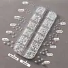 Joias para Nail Art Pérolas 12 Compartimentos Círculo Completo Semicírculo 1,5-5mm Conjunto Completo Misto Estilo Japonês Manicure Broca 3D para Unhas