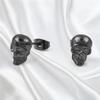 Brincos de caveira de personalidade europeia e americana transfronteiriça Brincos de cabeça de fantasma Hip-hop Halloween Retro Diablo Brincos para homens e mulheres