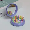 Peine pequeño plegable con bolsa de aire y espejo de maquillaje DIY, bonito cojín de aire para niña, peine de masaje portátil con espejo integrado