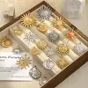 Accesorios de Joyería Transfronterizos Colgante Irregular de Girasol Cadena Versátil para Suéter Accesorios Hecho a Mano DIY Acero Inoxidable