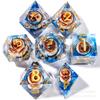 Nuevo set de dados de resina puntiagudos de calavera de gran venta del fabricante, dados afilados, dados poliédricos, dados para juegos de rol DND