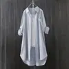 Comércio Exterior Transfronteiriço Camisa Lisa Feminina Top Estilo Western Feminino Senso de Design Nicho Casaco Fino Camisa Longa Roupas de Primavera e Outono