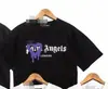 Versão correta palma palma palma anjo amor respingo de tinta camiseta básica gola redonda high street casais mesmo estilo