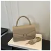 2026 Nuevo Bolso de Mano con Patrón de Lichi Bolso Cuadrado Pequeño Estilo Coreano Hebilla Simple Bolso de Hombro Bolso Cruzado de Nicho Bolso Versátil para Mujer