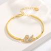 Pulseira Transfronteiriça Pulseira de Pérolas Luxo Leve Alto Nível Conjunto de Joias Transfronteiriças Amazon Aço Inoxidável Pulseira Aberta