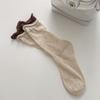 Calcetines Finos de Verano para Mujer con Colores Contrastantes, Calcetines Holgados Estilo Japonés, Calcetines Transparentes de Costilla de Doble Puño a Media Pantorrilla, Calcetines Zhuji