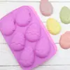 Que 6 grandes incluso huevo de resurrección molde de silicona para pastel molde para jabón hecho a mano DIY molde para gelatina y pudín Halloween
