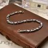 Yuhong 2024 Nuevo Pulsera Retro Vieja Industria Pesada para Crear Patrón de Hierba de Ratán Pulsera de Diamantes Moderna y Versátil Modelo de Pareja