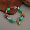 Nuevo Diseño de Pulsera de Sándalo Turquesa de Magnesio Estilo Chino, Suave y Realza el Tez, Accesorios de Zorro de Nueve Colas Ágata Roja, Pulsera de Moda
