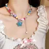 Colar Personalizado de Pérolas de Imitação 2024 Novo Estilo Quente Corrente de Clavícula de Laço de Alto Padrão Acessório de Corrente para Pescoço de Vestido de Nicho