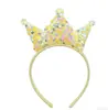 Tiara de Cabelo Infantil Mais Vendida na Fronteira, Grampos de Cabelo com Lantejoulas, Acessórios de Cabelo de Coroa Colorida para Festa de Aniversário, Acessórios Fofos para Bebê, Tiaras